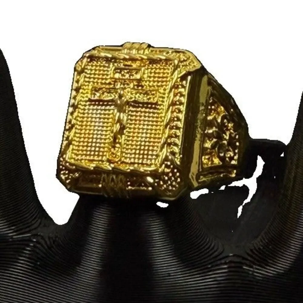 10K Gold Religious Signet Ring